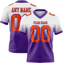 Load image into Gallery viewer, Custom White Orange-Purple Authentic Fade Fashion Football Jersey