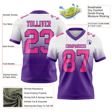 Load image into Gallery viewer, Custom White Pink-Purple Authentic Fade Fashion Football Jersey