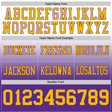 Load image into Gallery viewer, Custom White Gold-Purple Authentic Fade Fashion Football Jersey