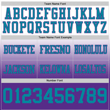 Load image into Gallery viewer, Custom White Teal-Purple Authentic Fade Fashion Football Jersey