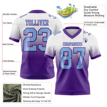 Load image into Gallery viewer, Custom White Light Blue-Purple Authentic Fade Fashion Football Jersey