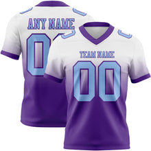 Load image into Gallery viewer, Custom White Light Blue-Purple Authentic Fade Fashion Football Jersey