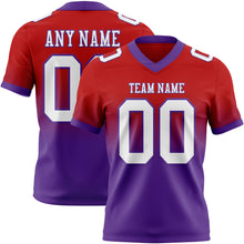 Load image into Gallery viewer, Custom Red White-Purple Authentic Fade Fashion Football Jersey
