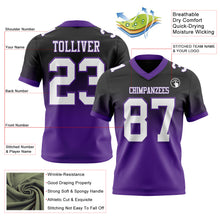 Laden Sie das Bild in den Galerie-Viewer, Custom Black White-Purple Authentic Fade Fashion Football Jersey