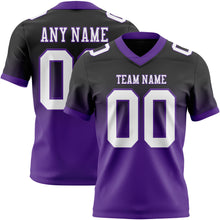 Laden Sie das Bild in den Galerie-Viewer, Custom Black White-Purple Authentic Fade Fashion Football Jersey