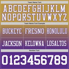 Laden Sie das Bild in den Galerie-Viewer, Custom Old Gold White-Purple Authentic Fade Fashion Football Jersey