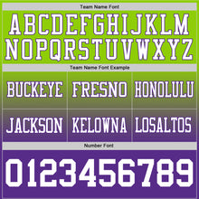 Laden Sie das Bild in den Galerie-Viewer, Custom Neon Green White-Purple Authentic Fade Fashion Football Jersey