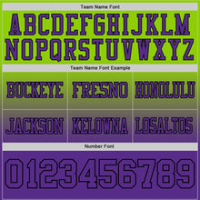 Laden Sie das Bild in den Galerie-Viewer, Custom Neon Green Purple-Black Authentic Fade Fashion Football Jersey