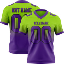 Laden Sie das Bild in den Galerie-Viewer, Custom Neon Green Purple-Black Authentic Fade Fashion Football Jersey