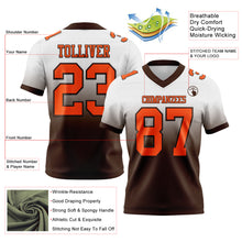 Load image into Gallery viewer, Custom White Orange-Brown Authentic Fade Fashion Football Jersey