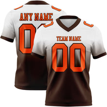 Load image into Gallery viewer, Custom White Orange-Brown Authentic Fade Fashion Football Jersey