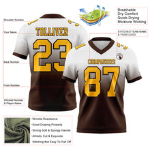 Load image into Gallery viewer, Custom White Gold-Brown Authentic Fade Fashion Football Jersey