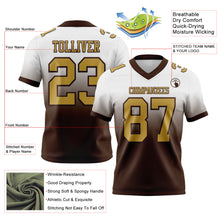 Load image into Gallery viewer, Custom White Old Gold-Brown Authentic Fade Fashion Football Jersey