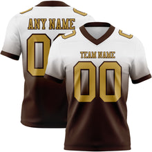 Load image into Gallery viewer, Custom White Old Gold-Brown Authentic Fade Fashion Football Jersey