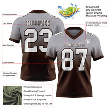 Laden Sie das Bild in den Galerie-Viewer, Custom Gray White-Brown Authentic Fade Fashion Football Jersey