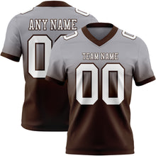 Laden Sie das Bild in den Galerie-Viewer, Custom Gray White-Brown Authentic Fade Fashion Football Jersey