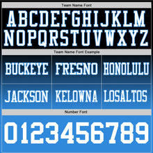 Laden Sie das Bild in den Galerie-Viewer, Custom Black White-Powder Blue Authentic Fade Fashion Football Jersey
