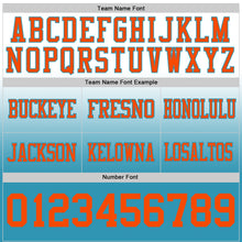 Load image into Gallery viewer, Custom White Orange-Panther Blue Authentic Fade Fashion Football Jersey