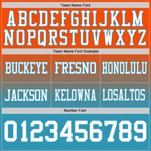 Load image into Gallery viewer, Custom Orange White-Panther Blue Authentic Fade Fashion Football Jersey