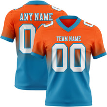 Load image into Gallery viewer, Custom Orange White-Panther Blue Authentic Fade Fashion Football Jersey