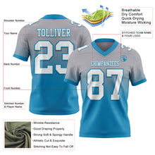 Load image into Gallery viewer, Custom Gray White-Panther Blue Authentic Fade Fashion Football Jersey