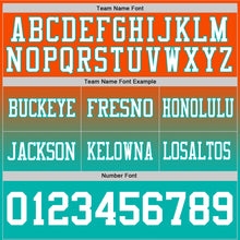 Load image into Gallery viewer, Custom Orange White-Aqua Authentic Fade Fashion Football Jersey