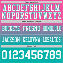 Загрузить изображение в средство просмотра галереи, Custom Pink White-Aqua Authentic Fade Fashion Football Jersey