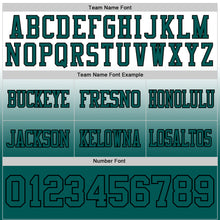 Load image into Gallery viewer, Custom White Midnight Green-Black Authentic Fade Fashion Football Jersey