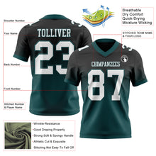 Laden Sie das Bild in den Galerie-Viewer, Custom Black White-Midnight Green Authentic Fade Fashion Football Jersey