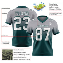 Загрузить изображение в средство просмотра галереи, Custom Gray White-Midnight Green Authentic Fade Fashion Football Jersey