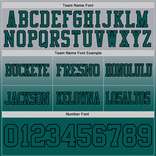 Load image into Gallery viewer, Custom Gray Midnight Green-Black Authentic Fade Fashion Football Jersey