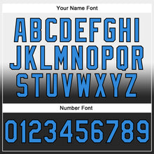 Laden Sie das Bild in den Galerie-Viewer, Custom Stitched White Powder Blue-Black Fade Fashion Sports Pullover Sweatshirt Hoodie