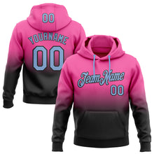 Load image into Gallery viewer, Custom Stitched Pink Light Blue-Black Fade Fashion Sports Pullover Sweatshirt Hoodie