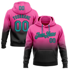 Load image into Gallery viewer, Custom Stitched Pink Teal-Black Fade Fashion Sports Pullover Sweatshirt Hoodie