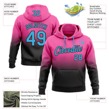 Load image into Gallery viewer, Custom Stitched Pink Sky Blue-Black Fade Fashion Sports Pullover Sweatshirt Hoodie