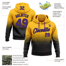 Load image into Gallery viewer, Custom Stitched Gold Purple-Black Fade Fashion Sports Pullover Sweatshirt Hoodie