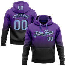 Load image into Gallery viewer, Custom Stitched Purple Light Blue-Black Fade Fashion Sports Pullover Sweatshirt Hoodie