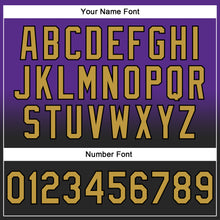 Load image into Gallery viewer, Custom Stitched Purple Old Gold-Black Fade Fashion Sports Pullover Sweatshirt Hoodie