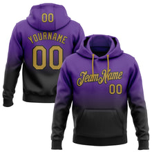 Load image into Gallery viewer, Custom Stitched Purple Old Gold-Black Fade Fashion Sports Pullover Sweatshirt Hoodie