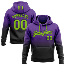 Load image into Gallery viewer, Custom Stitched Purple Neon Green-Black Fade Fashion Sports Pullover Sweatshirt Hoodie