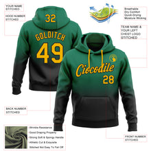 Load image into Gallery viewer, Custom Stitched Kelly Green Gold-Black Fade Fashion Sports Pullover Sweatshirt Hoodie