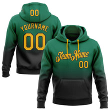 Load image into Gallery viewer, Custom Stitched Kelly Green Gold-Black Fade Fashion Sports Pullover Sweatshirt Hoodie