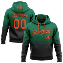 Load image into Gallery viewer, Custom Stitched Kelly Green Orange-Black Fade Fashion Sports Pullover Sweatshirt Hoodie
