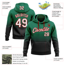 Load image into Gallery viewer, Custom Stitched Kelly Green White Black-Red Fade Fashion Sports Pullover Sweatshirt Hoodie