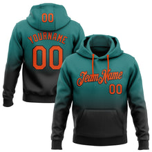 Load image into Gallery viewer, Custom Stitched Teal Orange-Black Fade Fashion Sports Pullover Sweatshirt Hoodie