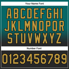 Load image into Gallery viewer, Custom Stitched Teal Old Gold-Black Fade Fashion Sports Pullover Sweatshirt Hoodie