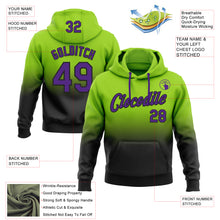 Load image into Gallery viewer, Custom Stitched Neon Green Purple-Black Fade Fashion Sports Pullover Sweatshirt Hoodie