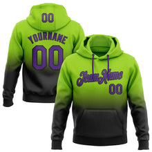 Load image into Gallery viewer, Custom Stitched Neon Green Purple-Black Fade Fashion Sports Pullover Sweatshirt Hoodie