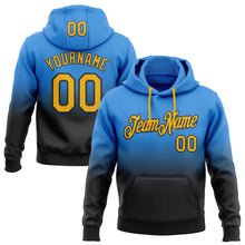 Load image into Gallery viewer, Custom Stitched Powder Blue Gold-Black Fade Fashion Sports Pullover Sweatshirt Hoodie