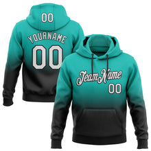 Load image into Gallery viewer, Custom Stitched Aqua White-Black Fade Fashion Sports Pullover Sweatshirt Hoodie